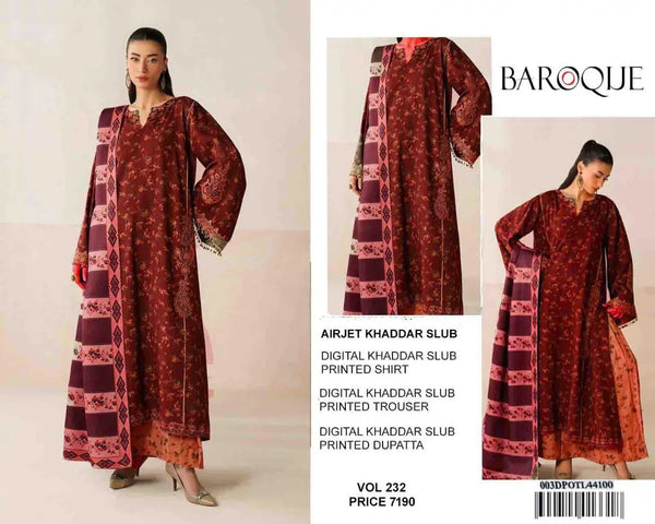AIRJET KHADDAR DIGITAL PRINT VOLUME 3Pc
