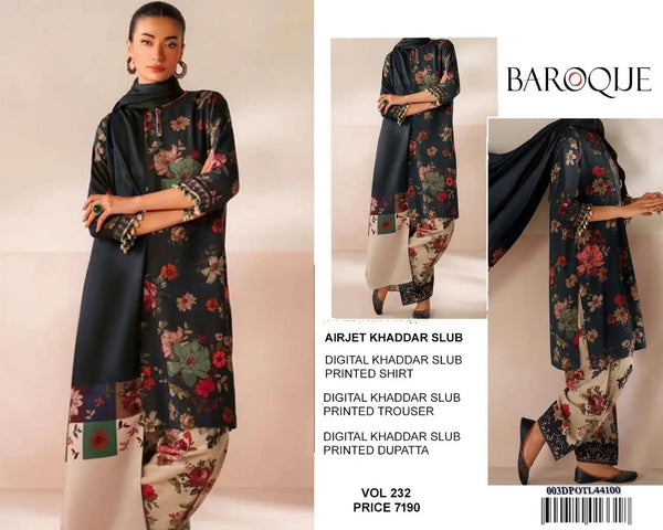 AIRJET KHADDAR DIGITAL PRINT VOLUME 3Pc