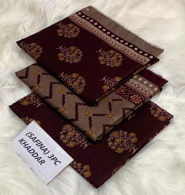 SAFINA Original *khaddar 3pc AL Jannat Gift Center