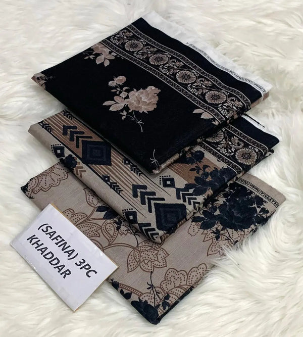 SAFINA Original *khaddar 3pc AL Jannat Gift Center