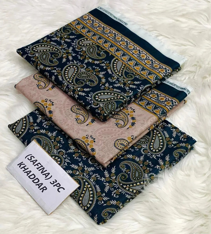 SAFINA Original *khaddar 3pc AL Jannat Gift Center