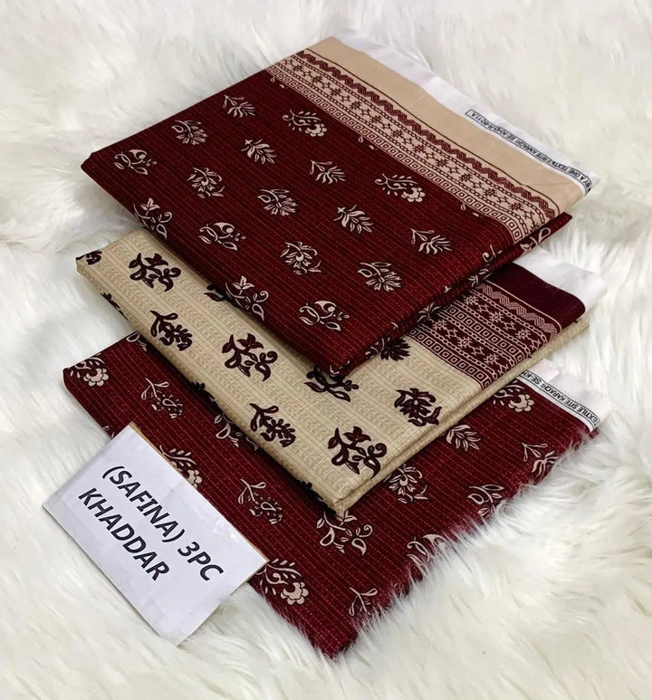 SAFINA Original *khaddar 3pc AL Jannat Gift Center