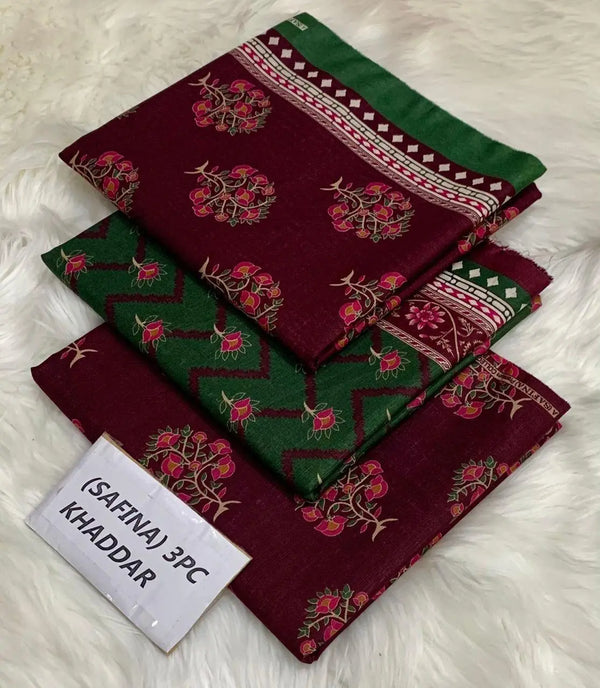 SAFINA Original *khaddar 3pc AL Jannat Gift Center