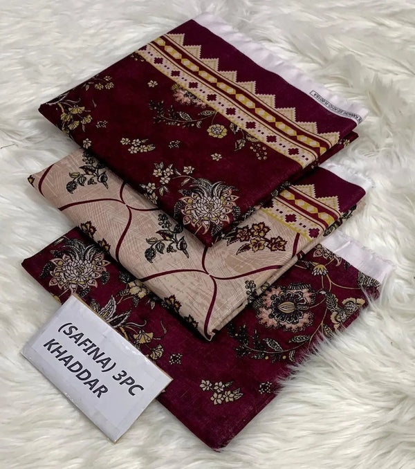 SAFINA Original *khaddar 3pc AL Jannat Gift Center