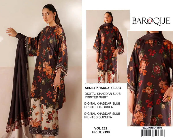 AIRJET KHADDAR DIGITAL PRINT VOLUME 3Pc